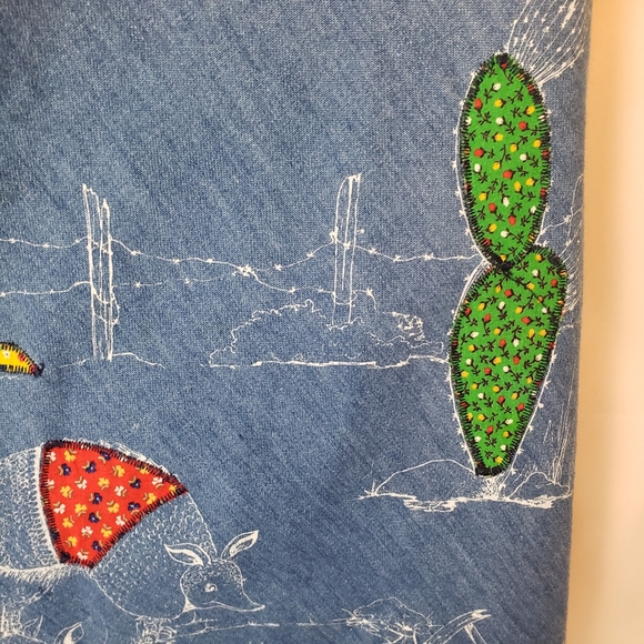 Vintage Denim Embroidered Wrap Skirt - Picture 7 of 10